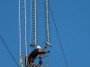 Vorseilzug mittels Hubschrauber bei der 380kV Leitung in Seekirchen am 15.02.2023  
Foto und Copyright: Moser Albert, Fotograf, 5201 Seekirchen, Weinbergstiege 1, Tel.: 0043-676-7550526 mailto:albert.moser@sbg.at  www.moser.zenfolio.com